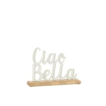 Ciao bella op voet aluminium wit small
