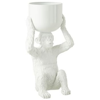 Ijsemmer aap polyresine wit