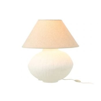 Lamp pot + kap papier mache wit