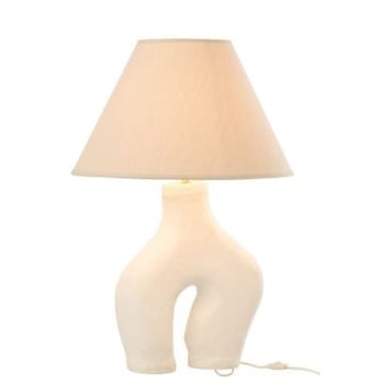 Lamp + kap poten papier mache wit