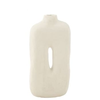 Pot square papier mache wit