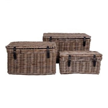 Set van drie opbergkoffers / Rotan