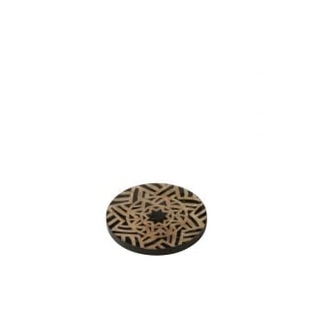 Set van 4 onderzetter ster mango hout zwart/naturel