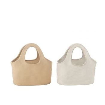 Zak porselein wit/beige large assortiment van 2