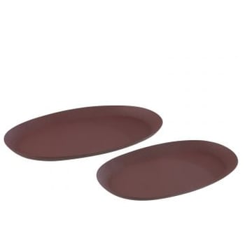 Set van 2 schalen kastanjebruin