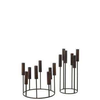 Set van 2 kandelaars pierre ijzer zwart