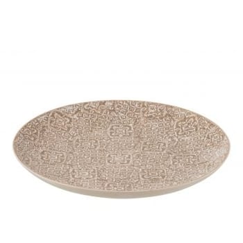 Bord decoratief wabi porselein beige/wit