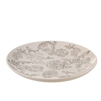 Bord decoratief zen porselein wit/zwart