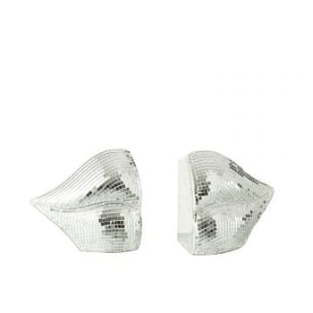 Set van 2 boekensteun lippen spiegel hars zilver