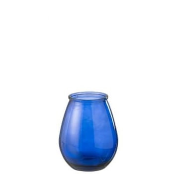 Vase egg glass blue small