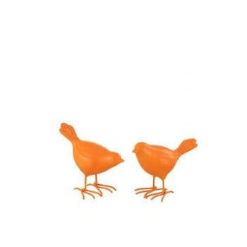 Vogel polyresin oranje small assortiment van 2