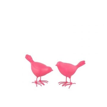 Vogel polyresin roze small assortiment van 2