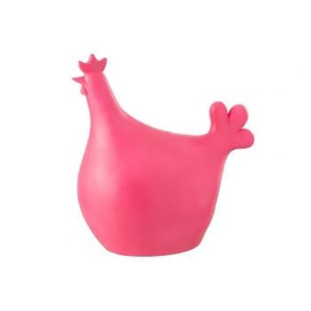 Haan buiten polyresin roze