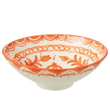 Lebrillo bowl granada ceramic white/orange