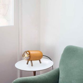 Sheen Tafellamp: Rood hout | Metalen poten