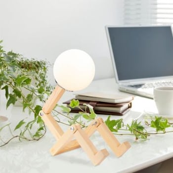 Noor Houten Tafellamp | 15x17x56 cm 