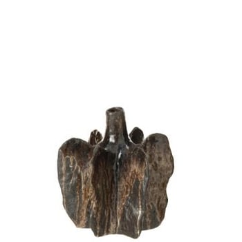 Vaas naga keramiek bruin/zwart medium