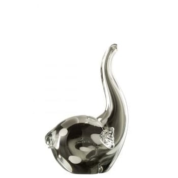 Olifant glas transparant/zwart large