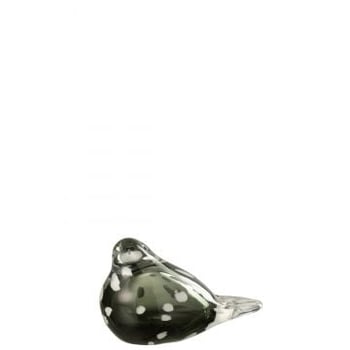 Vogel glas wit/zwart small