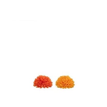 Bloem halve bol dia 13cm kunstmatig geel/oranje assortiment van 2
