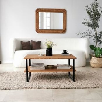 Tweede kans Locelso Salontafel | 100% Grenen | Metalen Frame | Antibacterieel