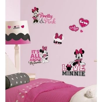 RoomMates muurstickers - Minnie loves pink