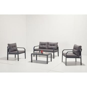 Moderne tuin loungeset | Woody Fashion | Aluminium Frame | Antraciet.