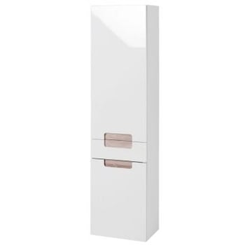 Hoge,smalle kast Siena 40cm - wit/bruin