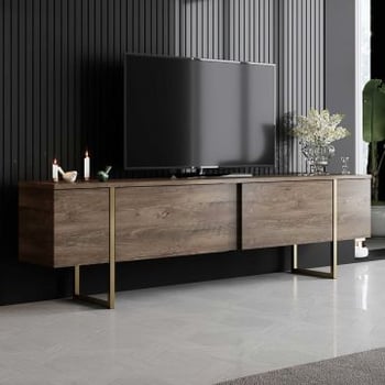 tv-meubel Woody Fashion | 180 x 30 x 50 cm | Walnut Gold