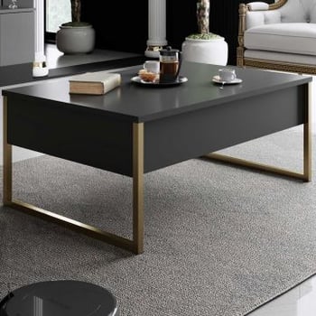 Luxe C Salontafel | 100% MELAMINE | Antraciet, Goud