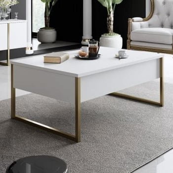 Salontafel Woody Fashion | 90 x 60 x 40 cm | White Gold