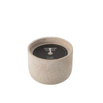 Buitenkaars 31h rond paraffine lichtbeige medium