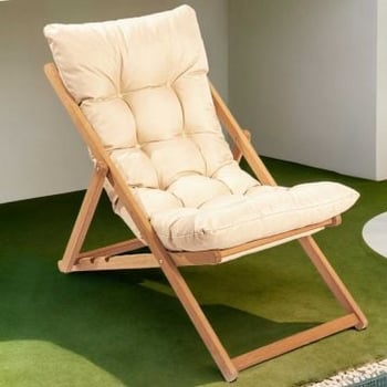 Tuinstoel Talisa - 44x59x90 cm - Beukenhout/crème