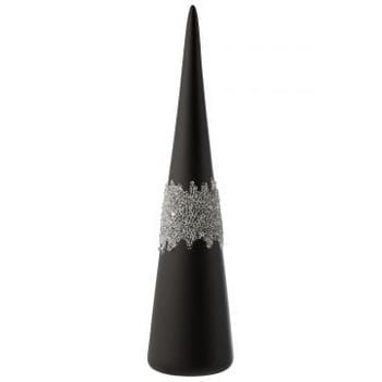 Kegel suiker midden diamanten lijn glas mat zwart large