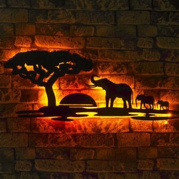 Ledverlichting Firewood LED Verlichting | Zwart MDF Basis | 60 LEDs/m | 375cm Snoer | 30x75cm