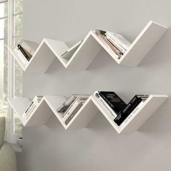 18mm Witte Houten Kunst Wandplank - 129cm x 24 - Melamine Gecoat