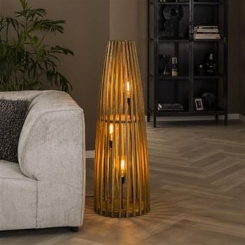 Staande lamp Luminous Aura-massief mangohout