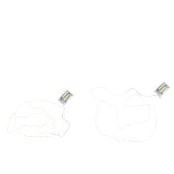 Giftbox 2 kerstverlichting draad goud/zilver 20led warm wit batterij