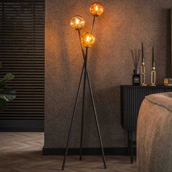 Staande lamp Mollie-chroom/goud/koper