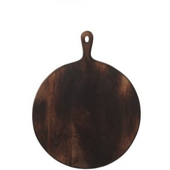 Snijplank rond hout donker bruin large