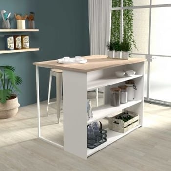 Bartafel & keukeneiland Slam 116cm - eik/wit