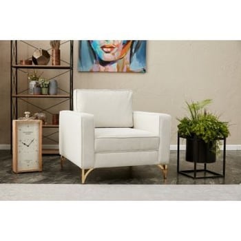 Atelier Del Sofa, frame van beukenhout, polystof, crèmegoud.
