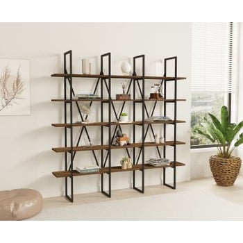 Stijlvolle Woody Fashion Boekenplank | 100% Melaminegecoat | Metalen Frame | Walnoot Zwart