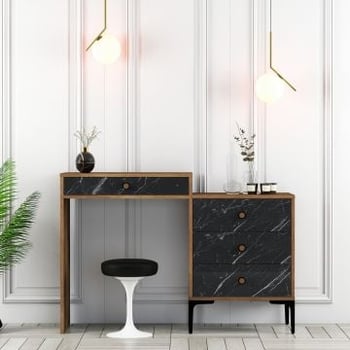 Woody Fashion Make-up Tafel - 100% Melamine Gecoat - Walnoot Zwart