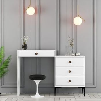 Woody Fashion Make-up Tafel | 100% Melamine | Wit | 18mm Dikte