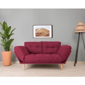 Comfortabele 3-zits slaapbank | Metalen frame | Rood | 200kg Draagvermogen