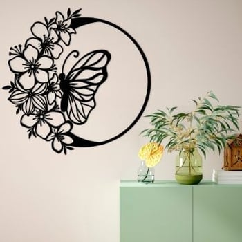 Tanelorn Metalen Wandaccessoire | 100% Metaal, 1 Dik | Zwart
