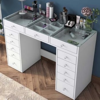 Make-uptafel Maxima - 45x120x80 cm - MDF/wit 
