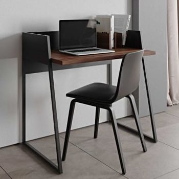 Bureau Volta 90cm - zwart/walnoot