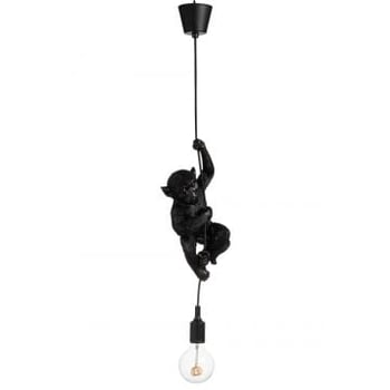 Lamp aap hangend polyresin zwart